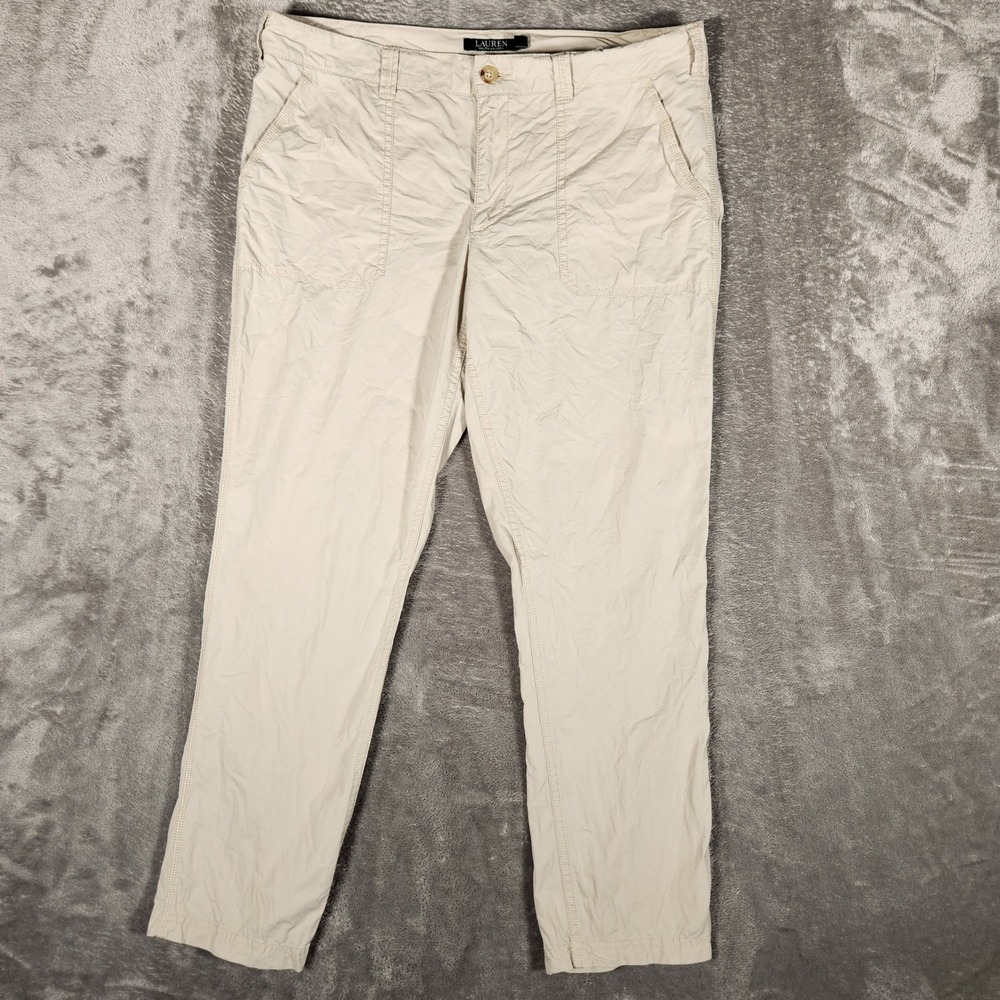 Lauren Ralph Lauren Pants Womens 12 Denim Beige Utility Chino EUC